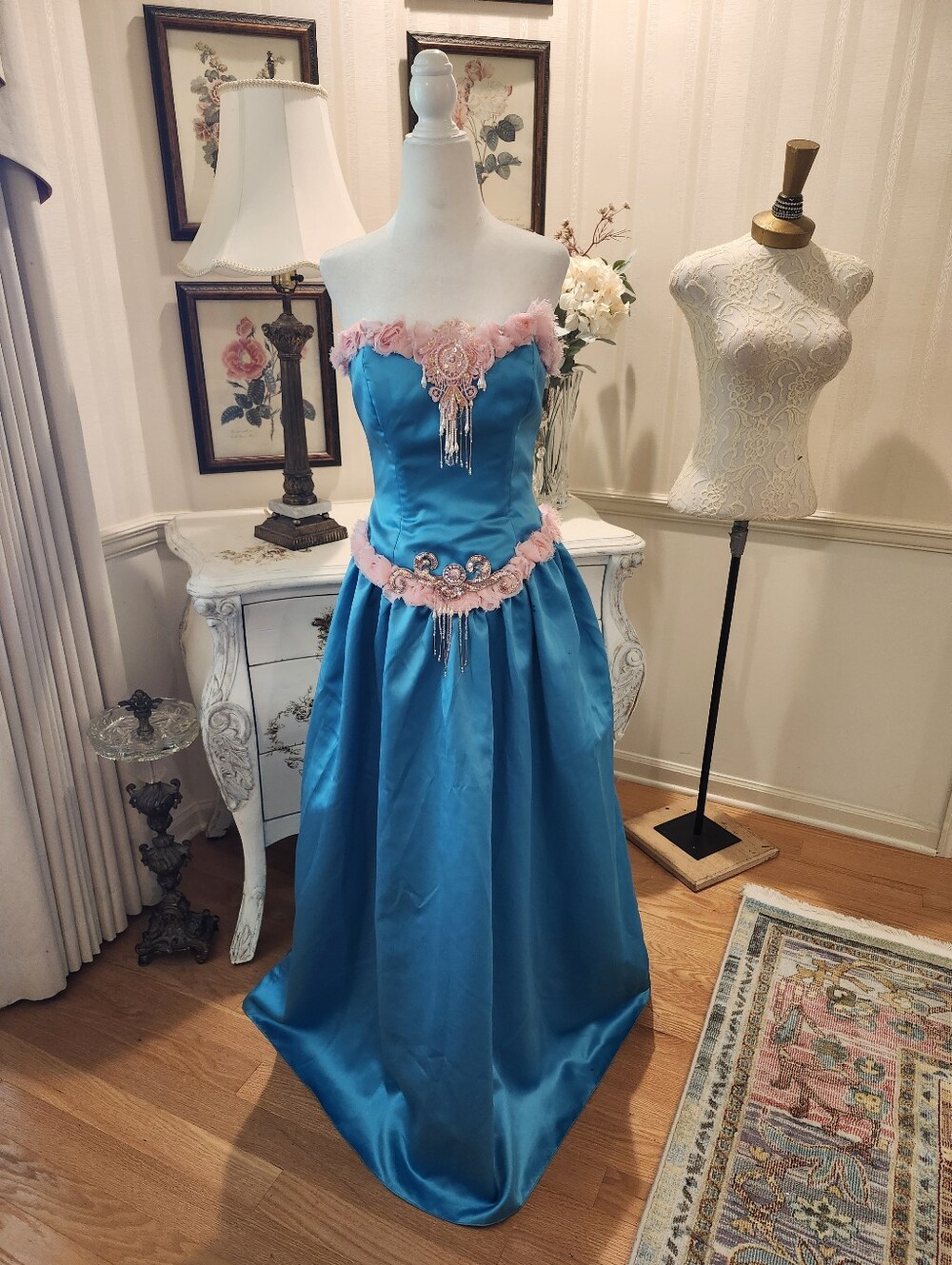 Turquoise Custom Bridgerton Ballgown Costume Party OOAK Fairy S